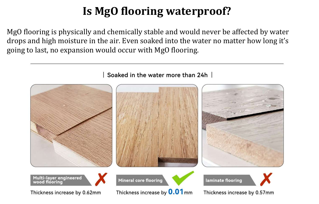 Mgo flooring waterproof test